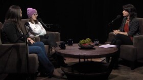 Charis Happ, director of transition services at The Arc of Monroe (left) and disability self advocate Maggie McCrumb (center) talk with WXXI's Noelle Evans on the Move to Include podcast.