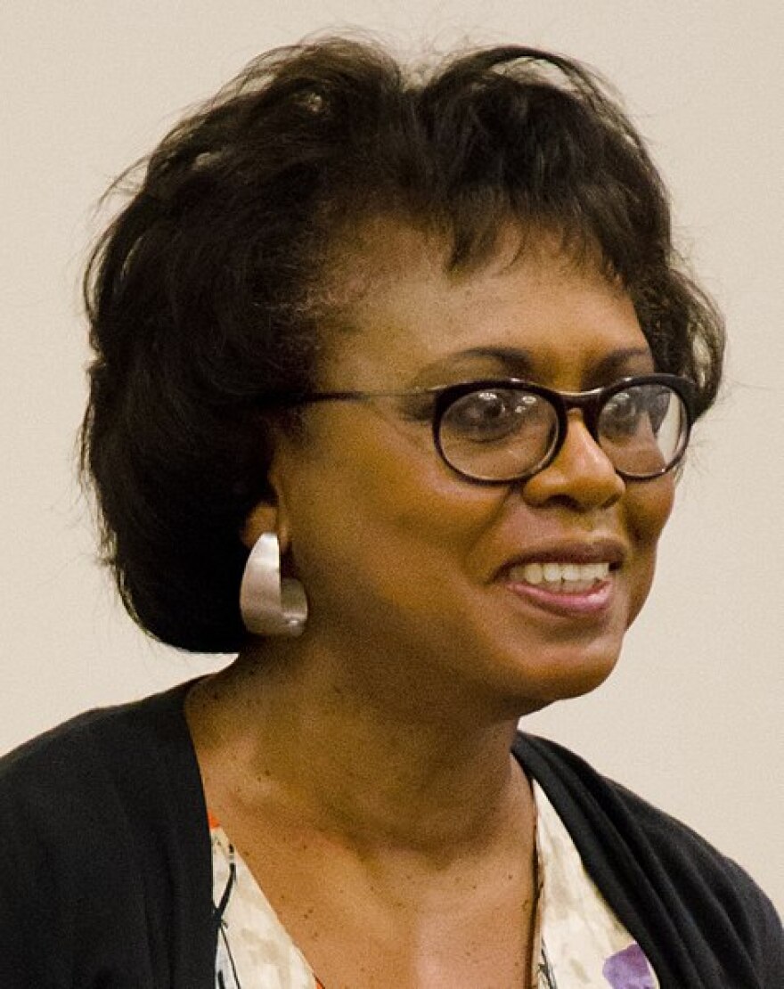 Professor Anita Hill at a panel discussion following a screening of the documentary ANITA, held at Harvard Law School on September 24, 2014.