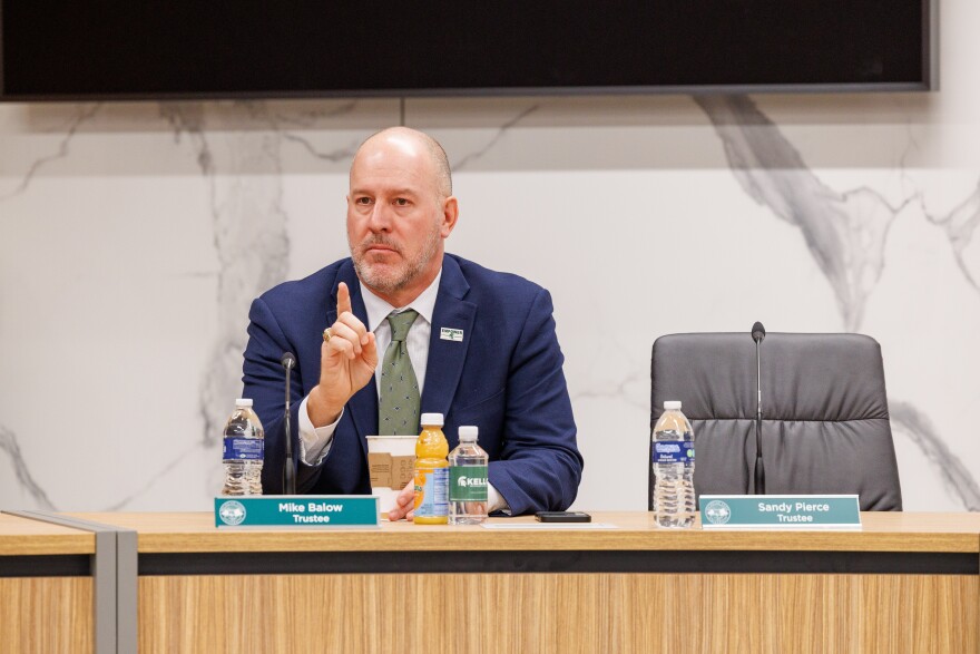 Michigan State University Trustee at a meeting of the Board of Trustees in East Lansing, Mich., on Feb. 7, 2025.