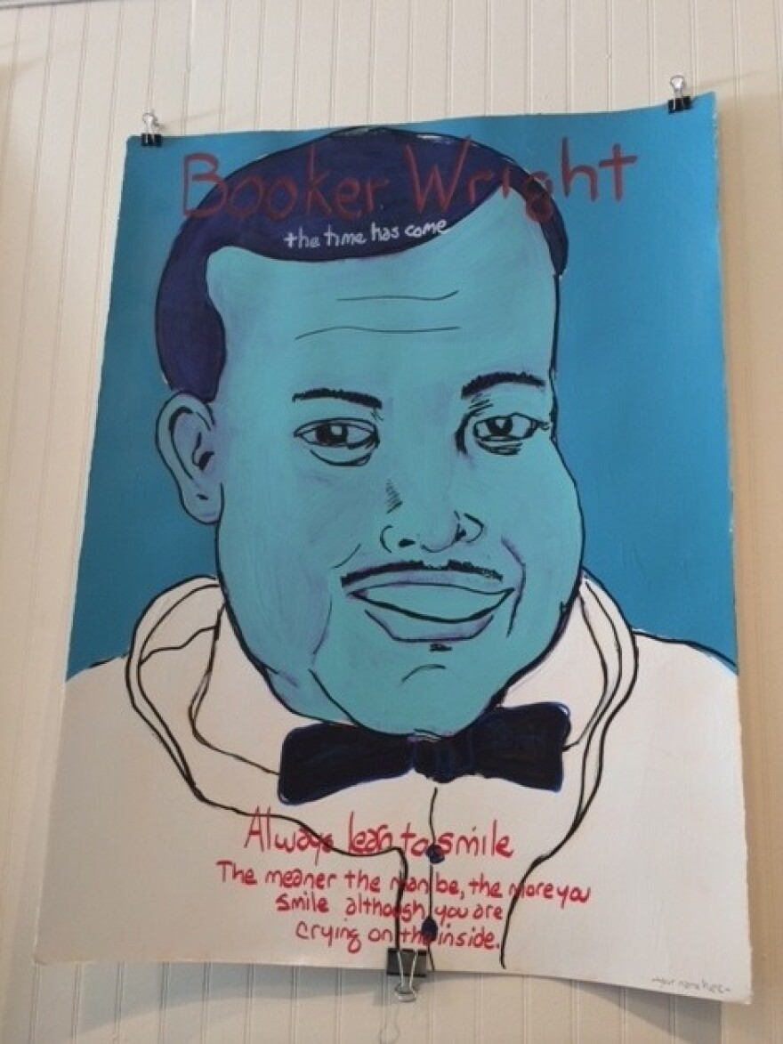 A portrait of Booker Wright by artist Tim Kerr.