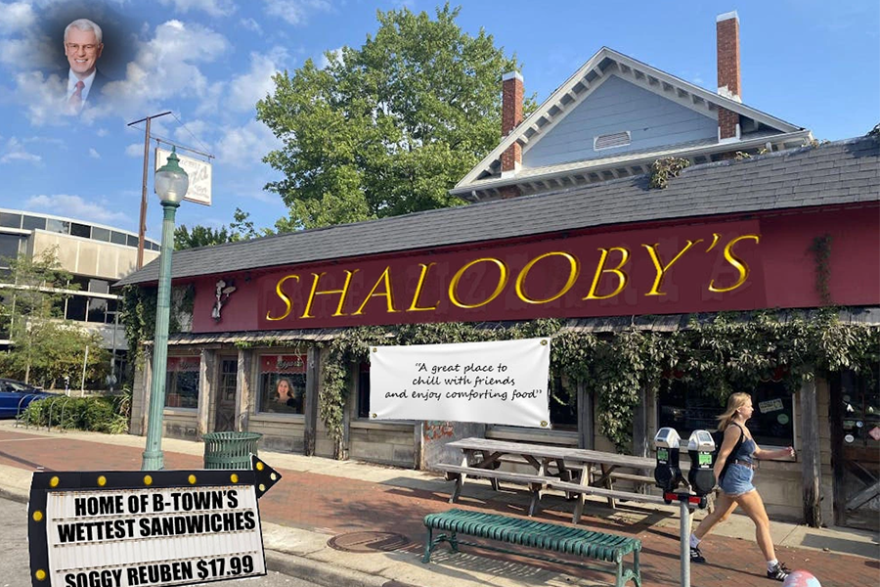 Jeff LaFave (BTown Moose) photoshopped "Shalooby's" onto a picture of Cafe Pizzaria, which closed in August.