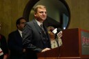 Tazewell County Clerk John Ackerman speaks at an Illinois Association of County Clerks and Recorders event in East Peoria in January 2026.