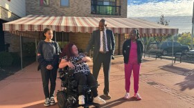 Lieutenant Governor of New York Antonio Delgado meets with CDPAP consumer and activist Renee Christian, as well as her family and aide, in Buffalo, New York.