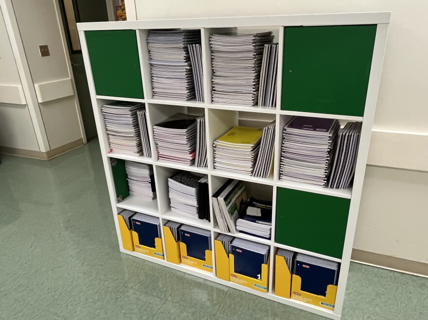 Notebooks available at the teacher supply store at SAISD's Young Men's Leadership Academy.