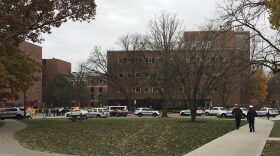 Police respond to reports of an active shooter on campus at Ohio State University on Monday, Nov. 28, 2016, in Columbus, Ohio. (Andrew Welsh-Huggins/AP)