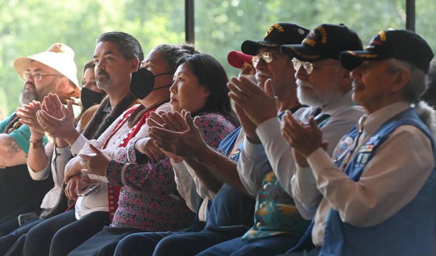 Two bills were signed into law at the Alaska Native Heritage Center on Thursday, July 28, 2022.