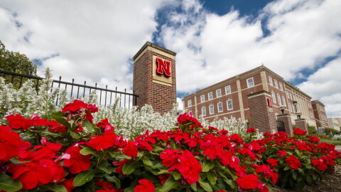 City Campus entrance gateway at the University of Nebraska is shown in August 2020. Courtesy Photo by Craig Chandler / University Communications