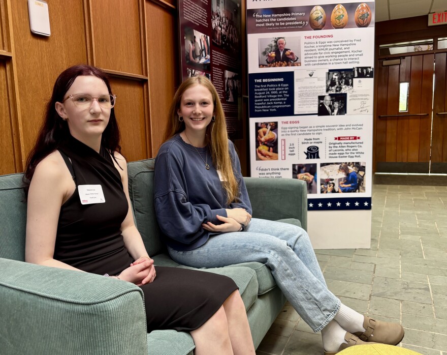 Mackenzie Urie, a Weare 7th grader, and Elsie Brooks, a Pittsfield junior, joined nearly 50 other New Hampshire students for the Mikva Challenge hosted by NH Civics. Students had to identify an issue and ideas for addressing it. Urie and Brooks focused on access to health care.