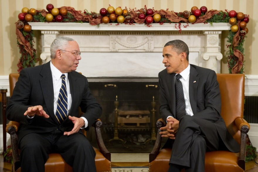 Powell endorsed Barack Obama for president in 2008. "I'm proud of the vote I cast for him in 2008, I think he was absolutely the right choice," Powell says. When it comes to the 2012 election, Powell says he's "not prepared" to say who he'll be voting for.
