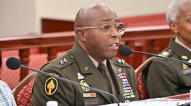 Major General Kodjo Knox-Limbacker of the Virgin Islands National Guard testifies in front of the Committee on Budget, Appropriations and Finance at a hearing at the Earle B. Ottley Legislative Hall on St. Thomas.