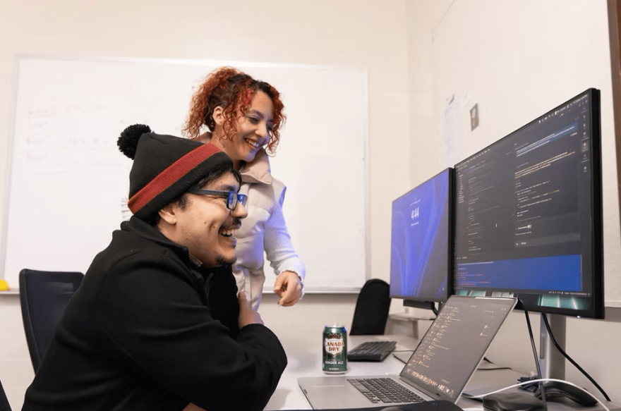 Students at Fresno State are shown using the technology behind the supercomputer.