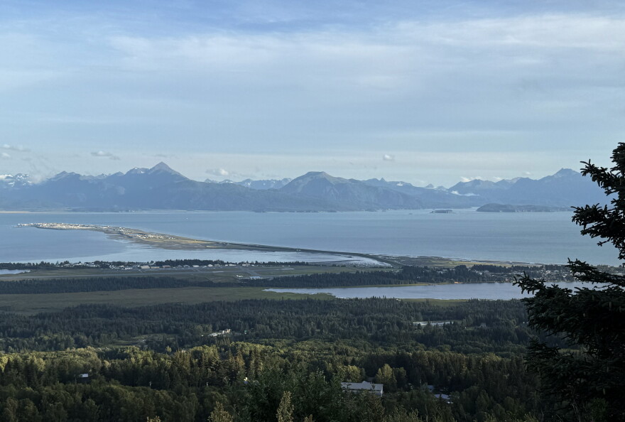 Clouds cover the Homer Spit on Tuesday, Aug. 25, 2026 in Homer, Alaska.