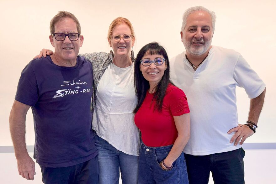 'BIRDS!! No Words' muralists Shah Hadjebi, Marti Koehler, Mariapia Malerba and Wilson McCray.