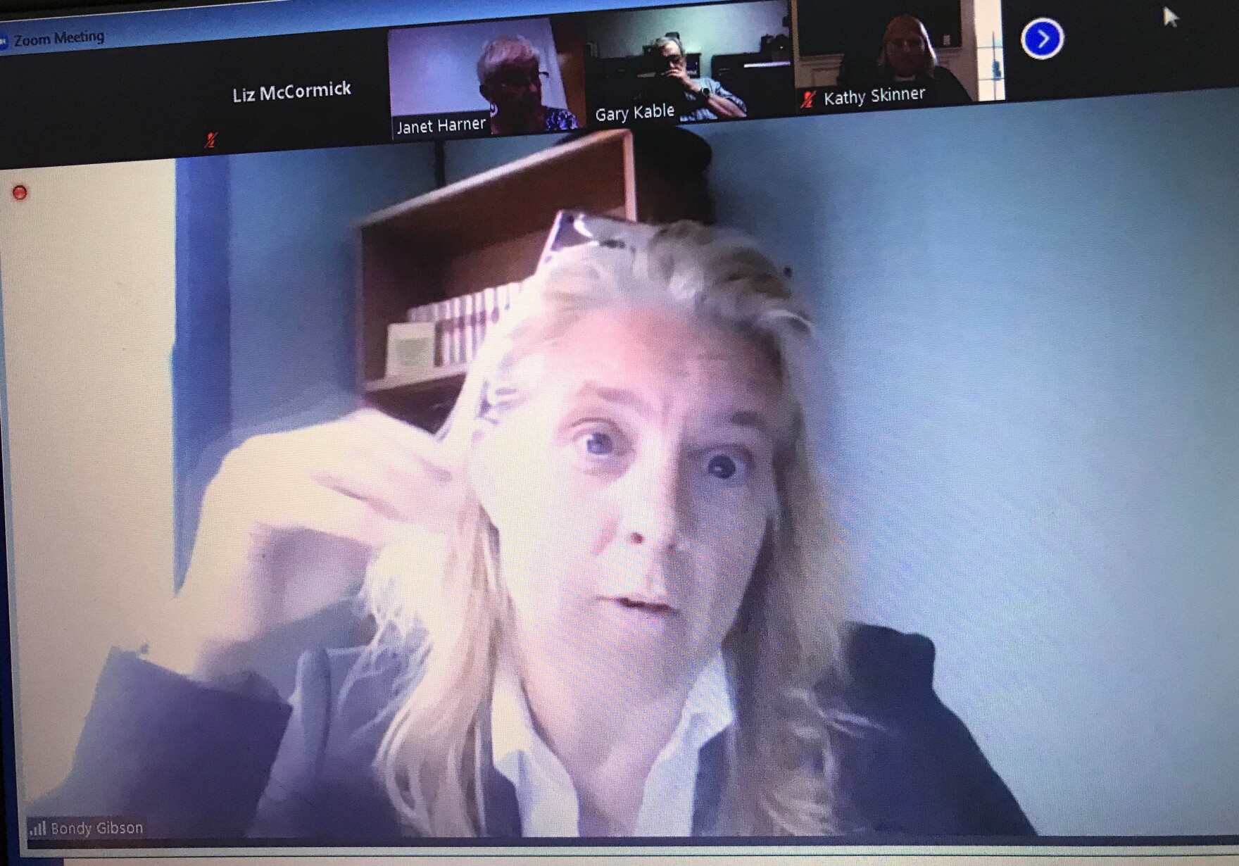 Jefferson County Superintendent of Schools Bondy Shay Gibson speaks with board members and the community over Zoom in a special meeting about reopening on Monday, July 13, 2020.