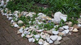 Mary Van Valin's walkway to her Traverse City home is lined with heart-shaped stones she finds at the beach.