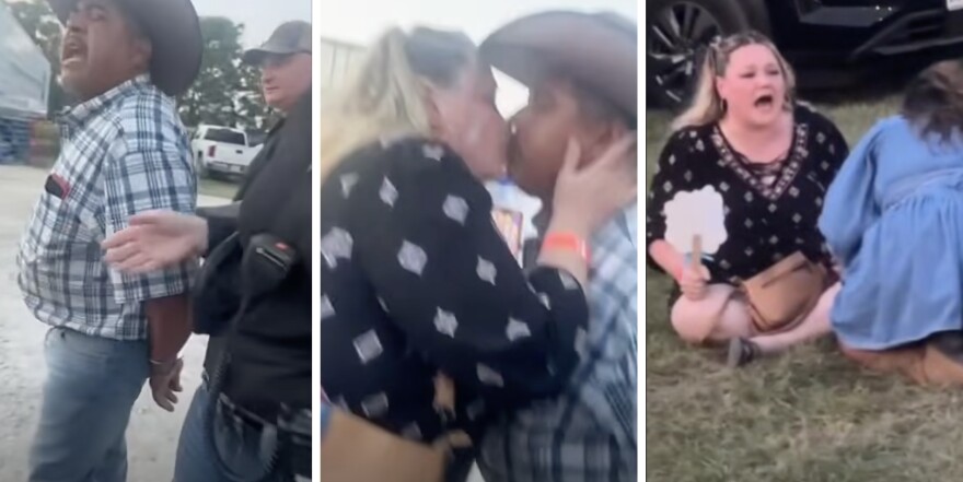 Sikeston, Missouri, resident Ricardo Montes was detained by ICE agents at a rodeo on Saturday night. Sandy Gonzalez, his wife, pictured at center and right, and her family decried the arrest as racial profiling.