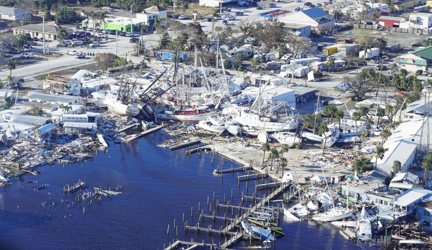 Boats are piled up on the marina of Fisherman's Wharf.