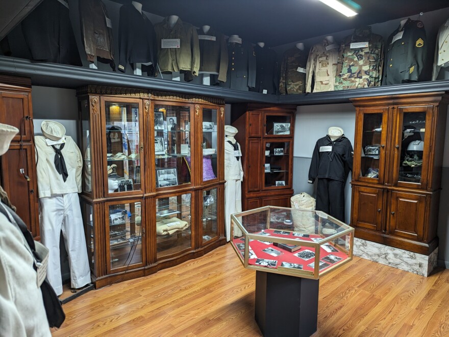 The Blue Jackets exhibit in the Rowan County Veteran's Museum, honoring the U.S. Naval Training Center at MSU during WWII.