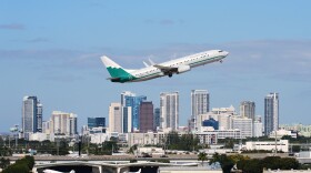 An American Airlines aircraft takes off from Fort Lauderdale-Hollywood International Airport, Thursday, Nov. 13, 2025, in Fort Lauderdale, Fla.