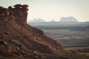Red rock formations rise from the Valley of the Gods section of Bears Ears National Monument in southeast Utah, Sept. 18, 2024.