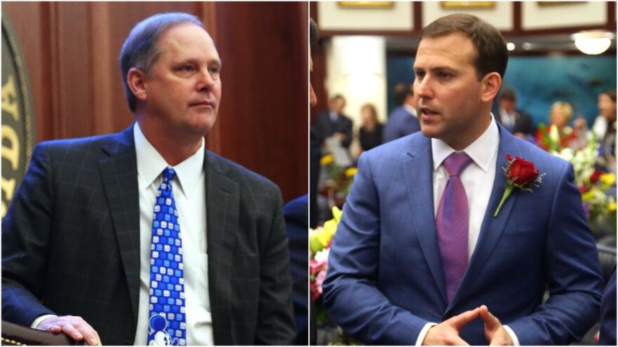 Sen. Wilton Simpson, R-Trilby, left and Rep. Chris Sprowls, R-Palm Harbor, right.