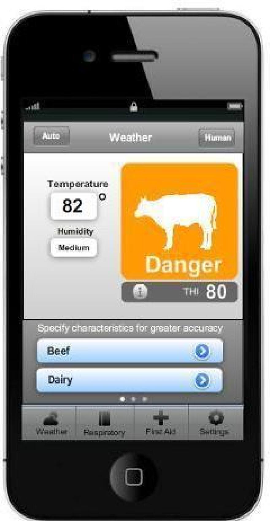 The new smartphone app Thermal Aid can help farmers detect the threat of heat stress in cows.