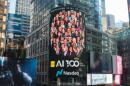 Winners of the H2O AI 100 Awards are featured on the Nasdaq MarketSite tower in Times Square, New York. The annual program recognizes leaders driving real-world impact with artificial intelligence across enterprise, government, research, and AI for good. (Business Wire via The Associated Press)