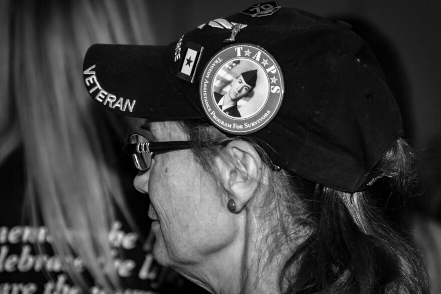 A veteran and relative of a servicemember who died by suicide at the 2019 Tragedy Assistance Program for Survivors (TAPS) conference in Phoenix, Oct. 12, 2019.  