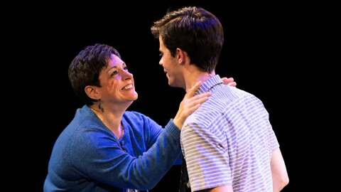 Denene Mulay and Keegan Sells in 'Dear Evan Hanson' at Farmers Alley Theatre