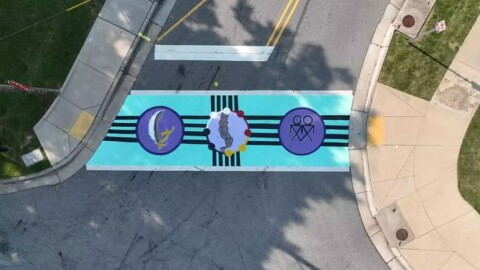 The crosswalk mural in Greensboro