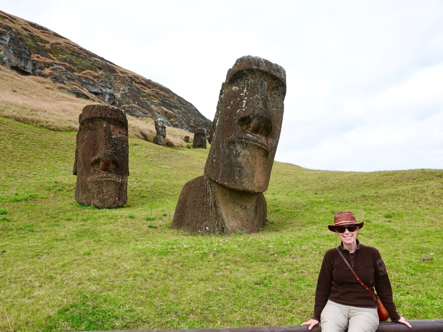 Janice Lintz, a hearing access consultant and travel blogger, on a recent trip to Easter Island. Credit card points have helped her travel to 135 countries.