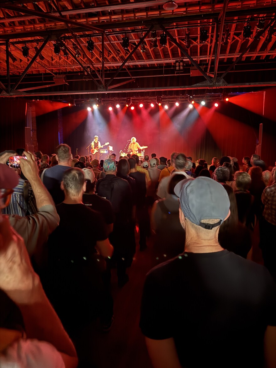 The band Tune-Yards performing in front of an audience