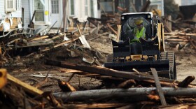 Two weeks after Superstorm Sandy, clean-up continues  in the heavily damaged Rockaway neighborhood of the Queens borough of New York City.
