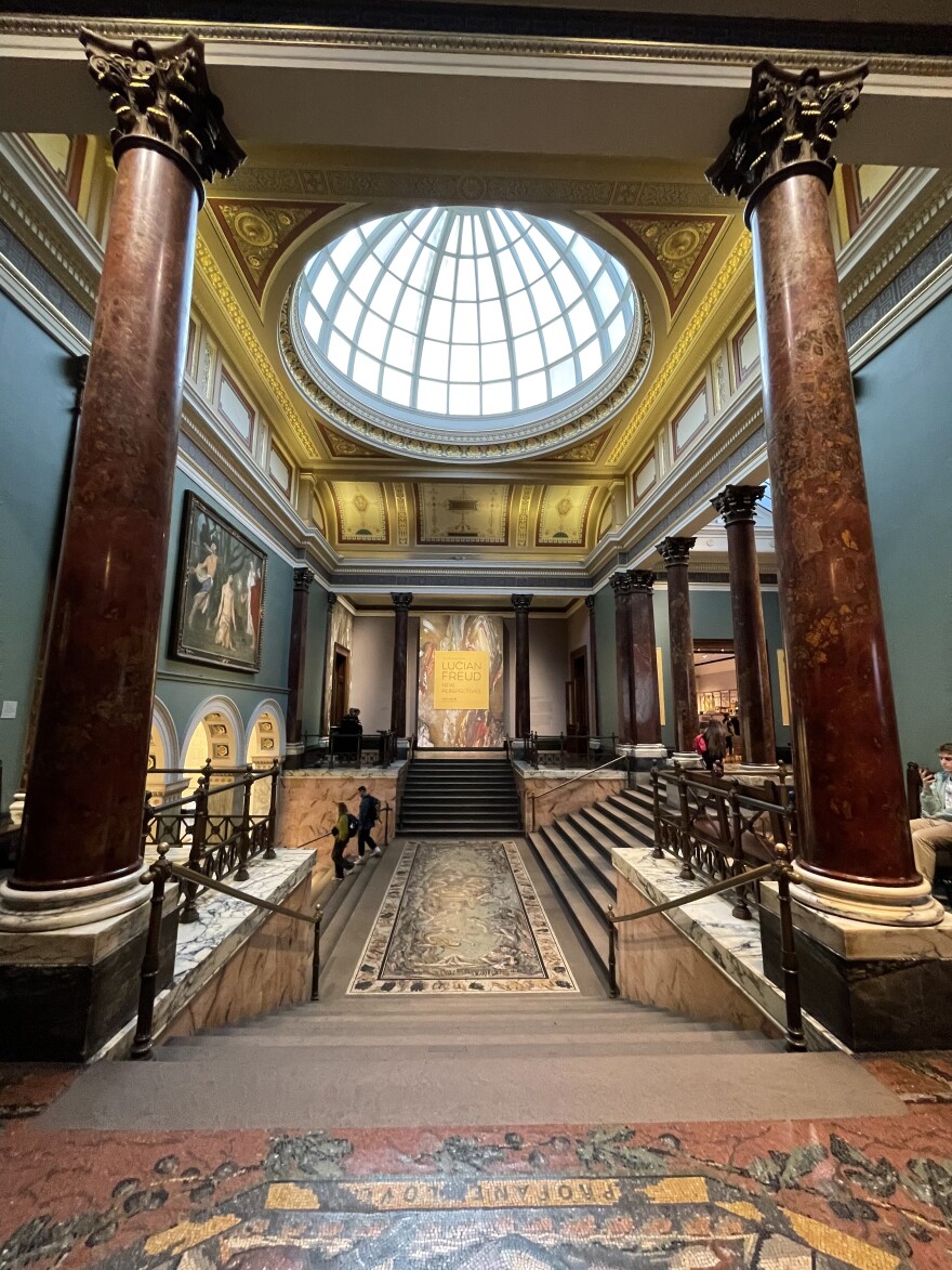 The sumptuous interior of London’s National Gallery, which is free to the public. No doubt it was built with blood money of every ilk, but we are all awash in our own collective history.