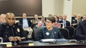 Left to Right-Lexington Police Chief Lawrence Weathers-Lexington Mayor Linda Gorton-Jessamine State Senator Donald Douglas