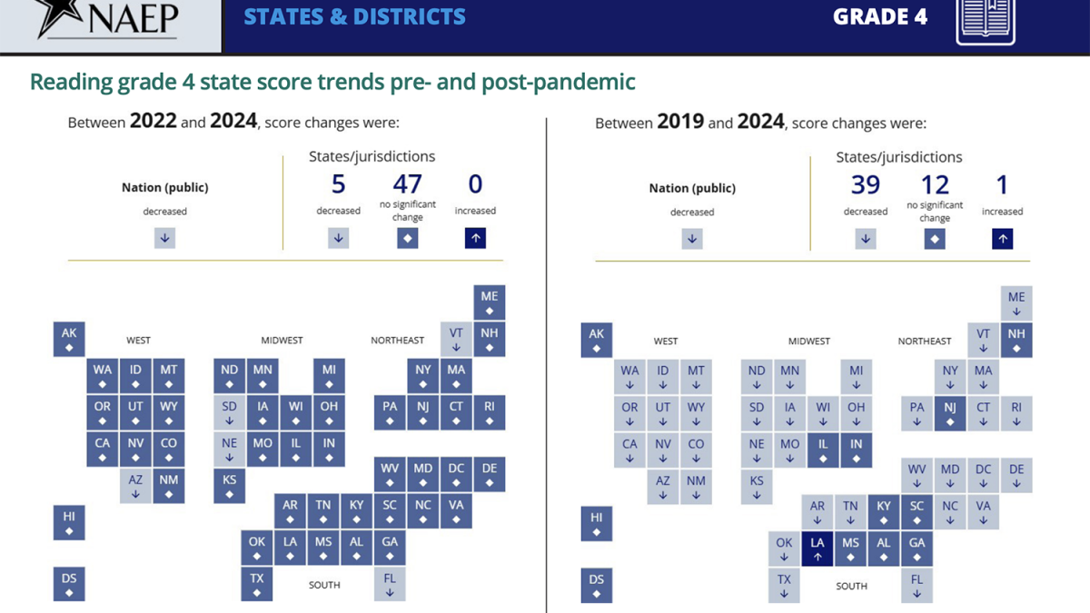 nation's report card naep grade 4 reading 2024 Nation's report card' shows stagnant test scores at state, national levels