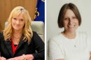 From left, Kansas State Board of Education candidates Republican Amy Cawvey and Democrat Jennifer Lloyd.