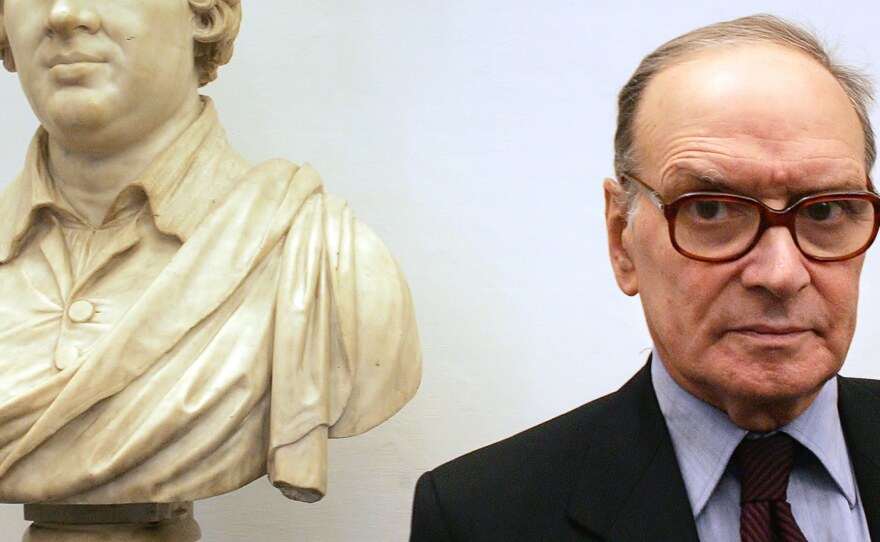 Ennio Morricone poses in January 2005.