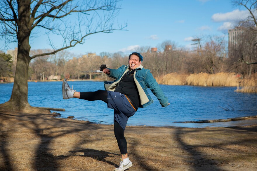 Before the pandemic, Aredes was a bartender at upscale New York City restaurants. He also taught Zumba a couple of days a week at the YMCA. When the pandemic hit he moved class online and then, once the weather warmed up, moved it outdoors.