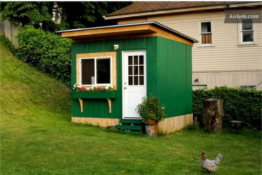 Tiny cabin on Queen Anne; $65. On same property as several other quirky dwellings.