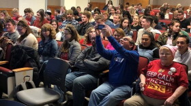 A crowd of more than 100 gathered to listen to Chasten Buttigieg speak at IU on Dec. 6.