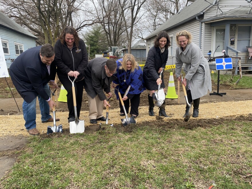 Groundbreaking for one of the new houses. (DMD photo credit)