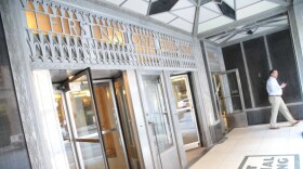 A man exits the First National Center in downtown Oklahoma City Thursday.