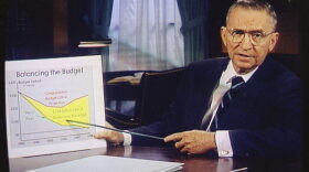 Ross Perot is shown during a paid 30-minute television commercial during his 1992 presidential run as an independent candidate. (AP Photo)