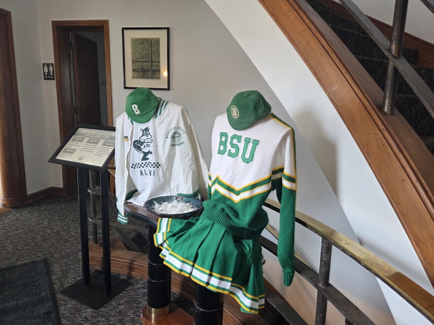 Bemidji State spirit wear on display at the David Park House, home of the BSU Alumni & Foundation, on Oct. 9, 2025.