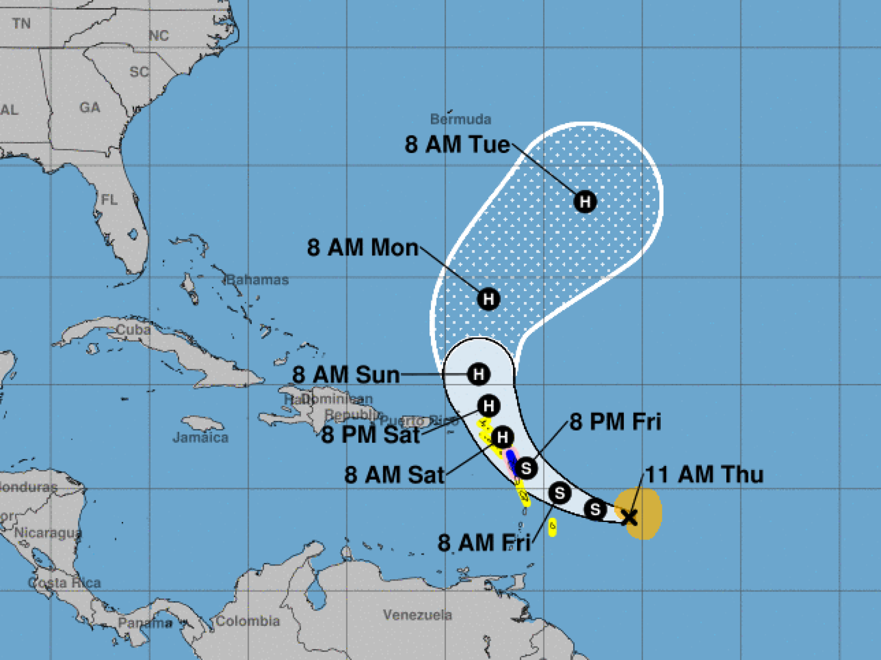 Tropical Storm Tammy expected to drop heavy rain on the Caribbean this