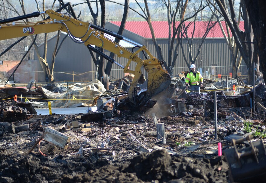 Debris cleanup from the Almeda Fire at the Talent Mobile Estates in Talent, Oregon. 