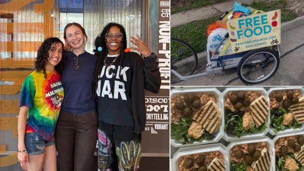 Sauce founder Gianni Vaccaro (left) and 4waukee's Radaya Ellis (right) with DJ Takeover host Carolann Grzybowski.