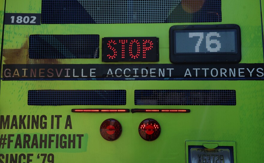 RTS Bus Driver Edward Hines proudly drives route 76 in Gainesville, Fla. on Thursday, Nov. 13, 2025.