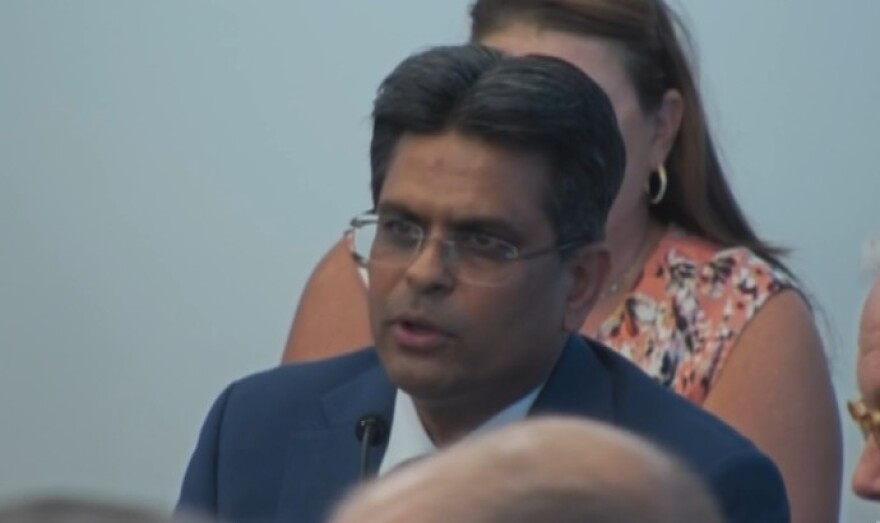 UNCW Chancellor Aswani Volety at Wednesday's meeting of the UNC Board of Governors.